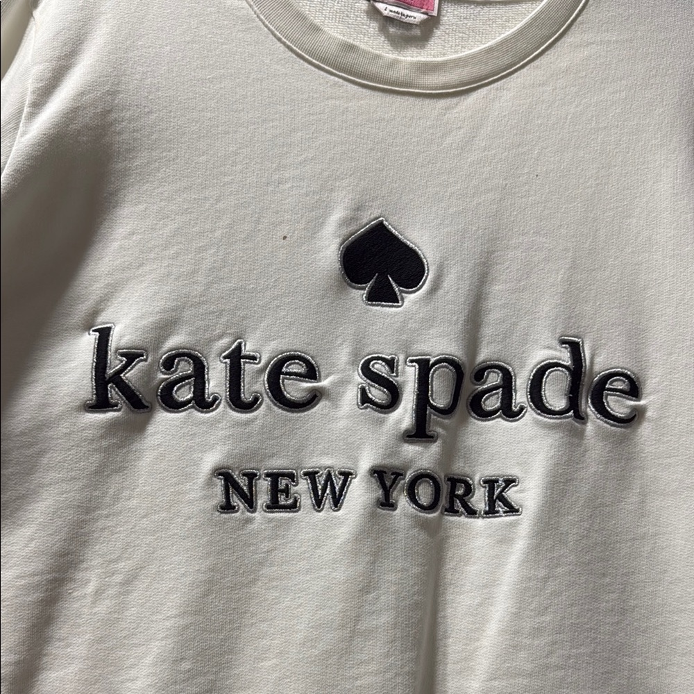 Kate Spade White Sweatshirt with Black Logo
